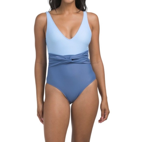 Summersalt Light Blue and Gray One Piece Swimsuit - Picture 4 of 12